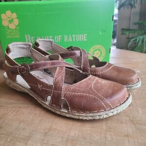 Josef Seibel Rosalie Brown‎ Sandals Womens US 10 EU 41 Leather Sunflower Loafers